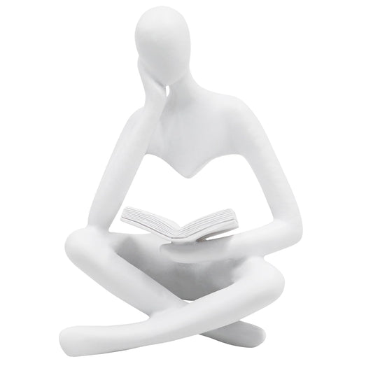 Reading Women Statue Thinker Sculptures Abstract Art Ornament Modern Aesthetic Figurine Decoration Suitable for Home Living Room Bedroom Office Shelf Table Desk Bookshelf Decor