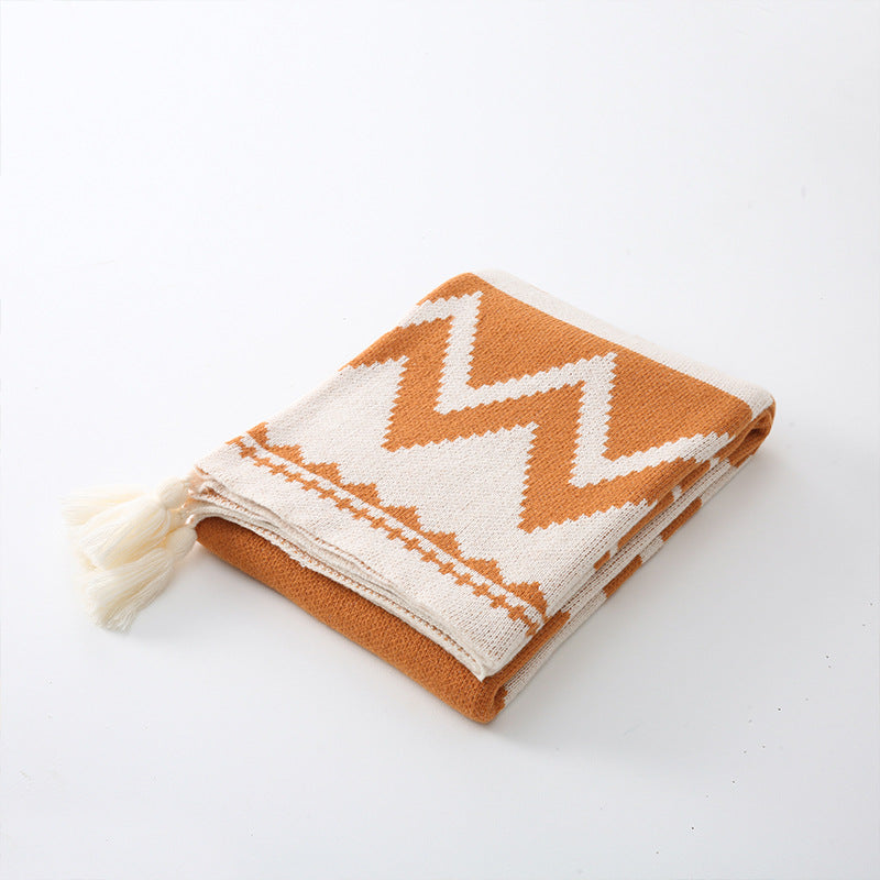Nordic Style Luxury Knitted Throw Blanket for Office
