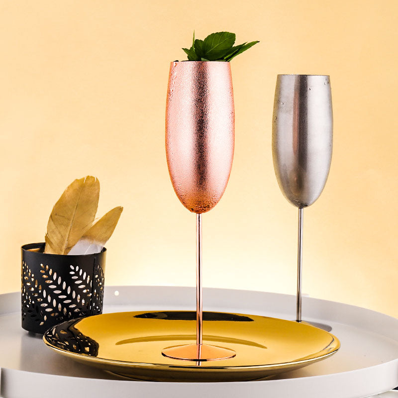 European Luxury Champagne Flutes - Stainless Steel Tulip Cups