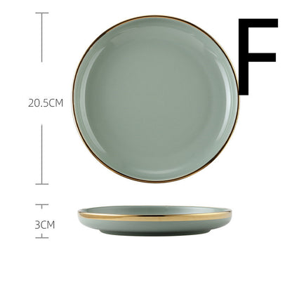Light Luxury Large Ceramic Rice Bowl Tableware Set