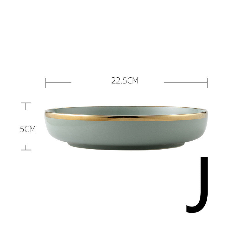 Light Luxury Large Ceramic Rice Bowl Tableware Set