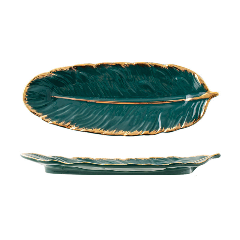 Luxury Gold Feather Table Tray