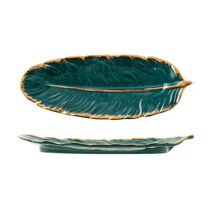 Luxury Gold Feather Table Tray