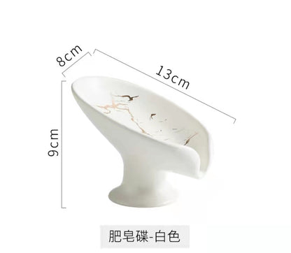 Luxury Ceramic Soap Dish with Drainage Design