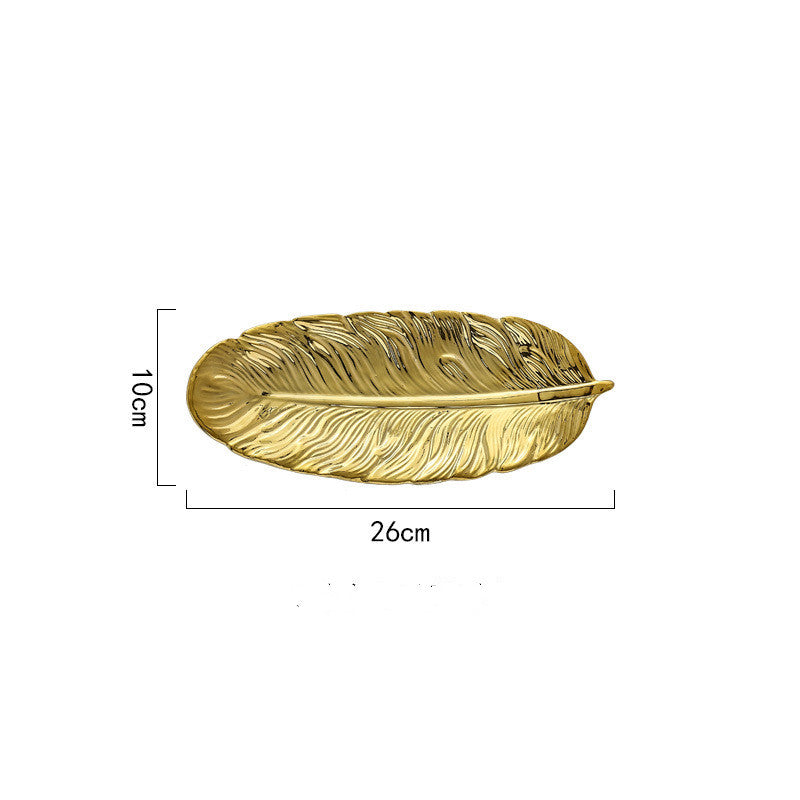 Luxury Gold Feather Table Tray