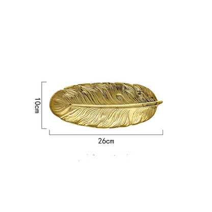 Luxury Gold Feather Table Tray