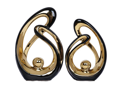 2 PCS Black & Gold Accent Ornament