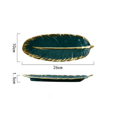 Luxury Gold Feather Table Tray