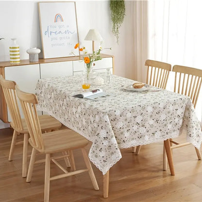 Dandelion Cotton Linen Lace Table Cover for Home Decor