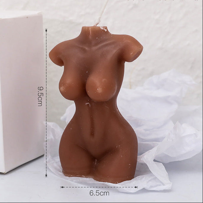 Soy wax candle in the shape of a female body